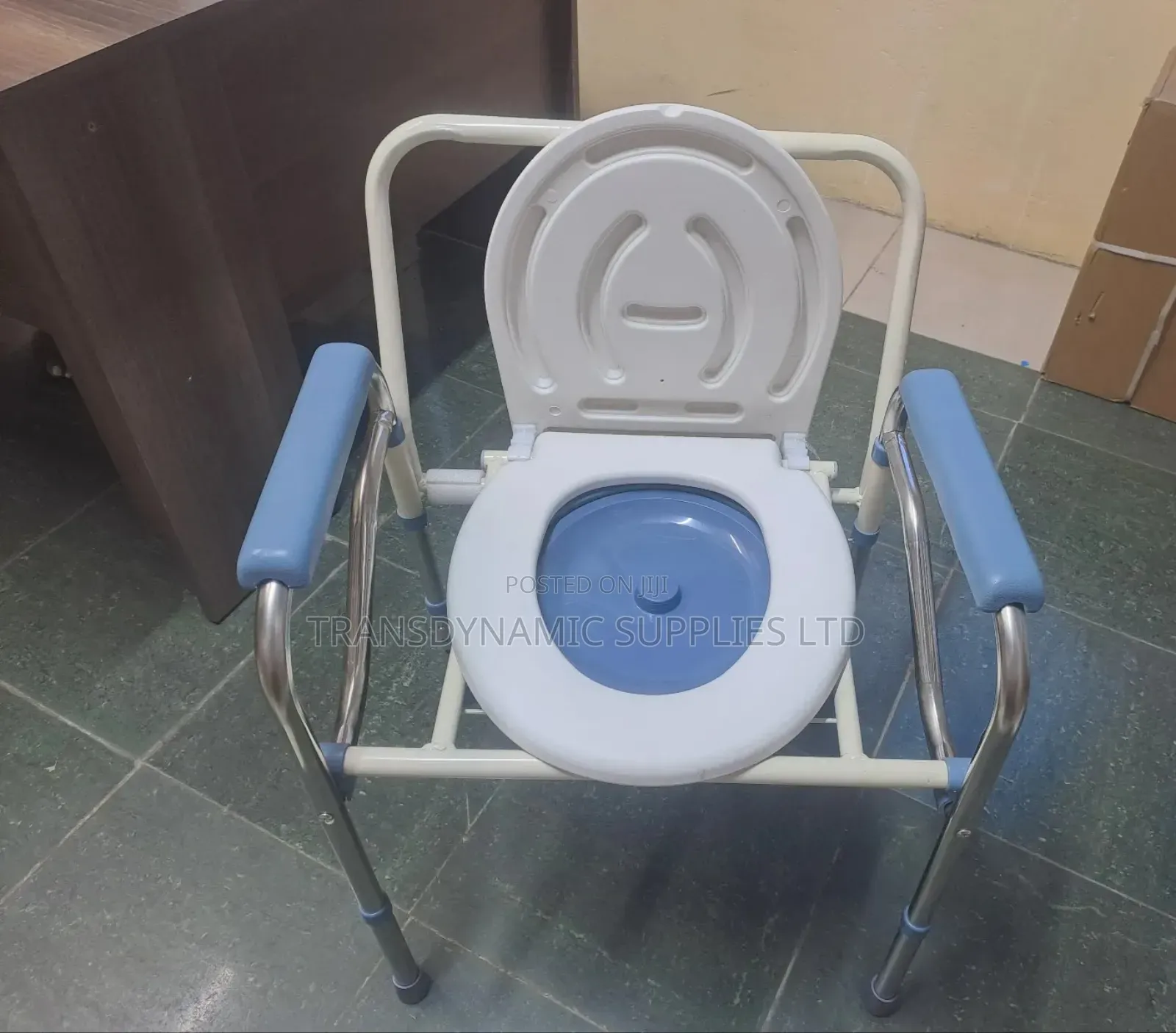 Wide Stainless Steel Commode