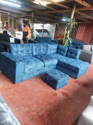Blue 6 Seater Modern Sofa