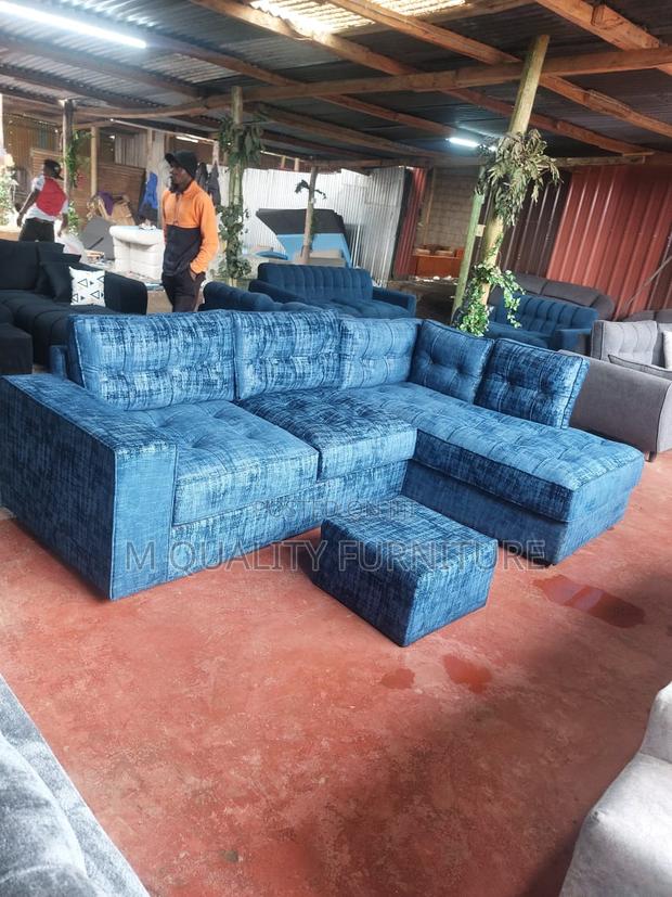 Blue 6 Seater Modern Sofa