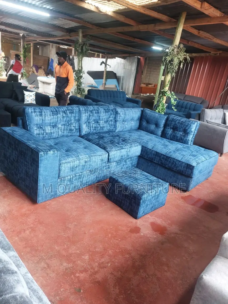 Blue 6 Seater Modern Sofa