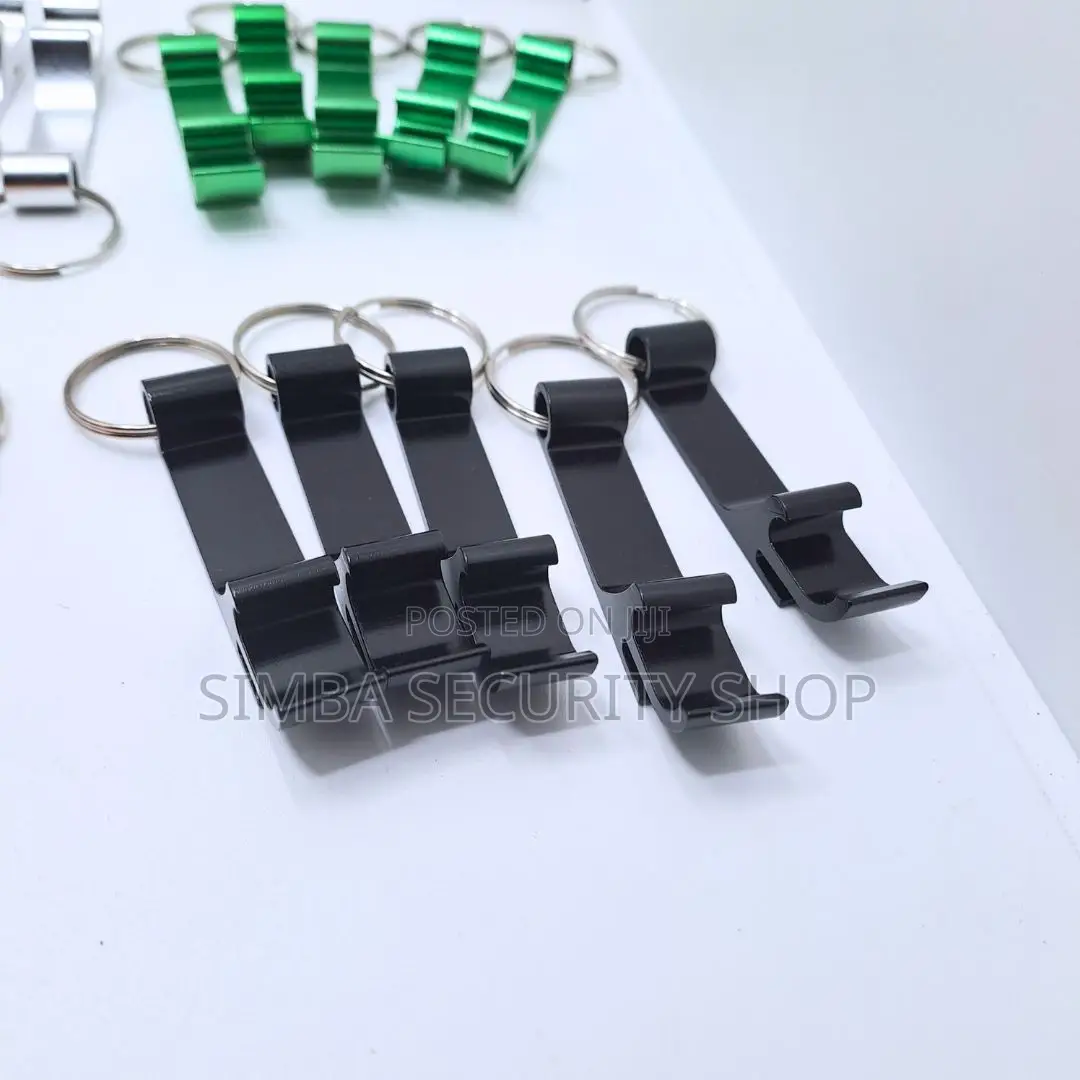 Black Metal Bottle Opener Keychain Keyholder Keyring Can