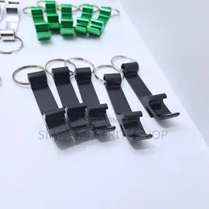 Black Metal Bottle Opener Keychain Keyholder Keyring Can