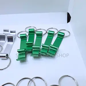 Green Bottle Can Opener Metal Key Ring Chain Holder Gift Men