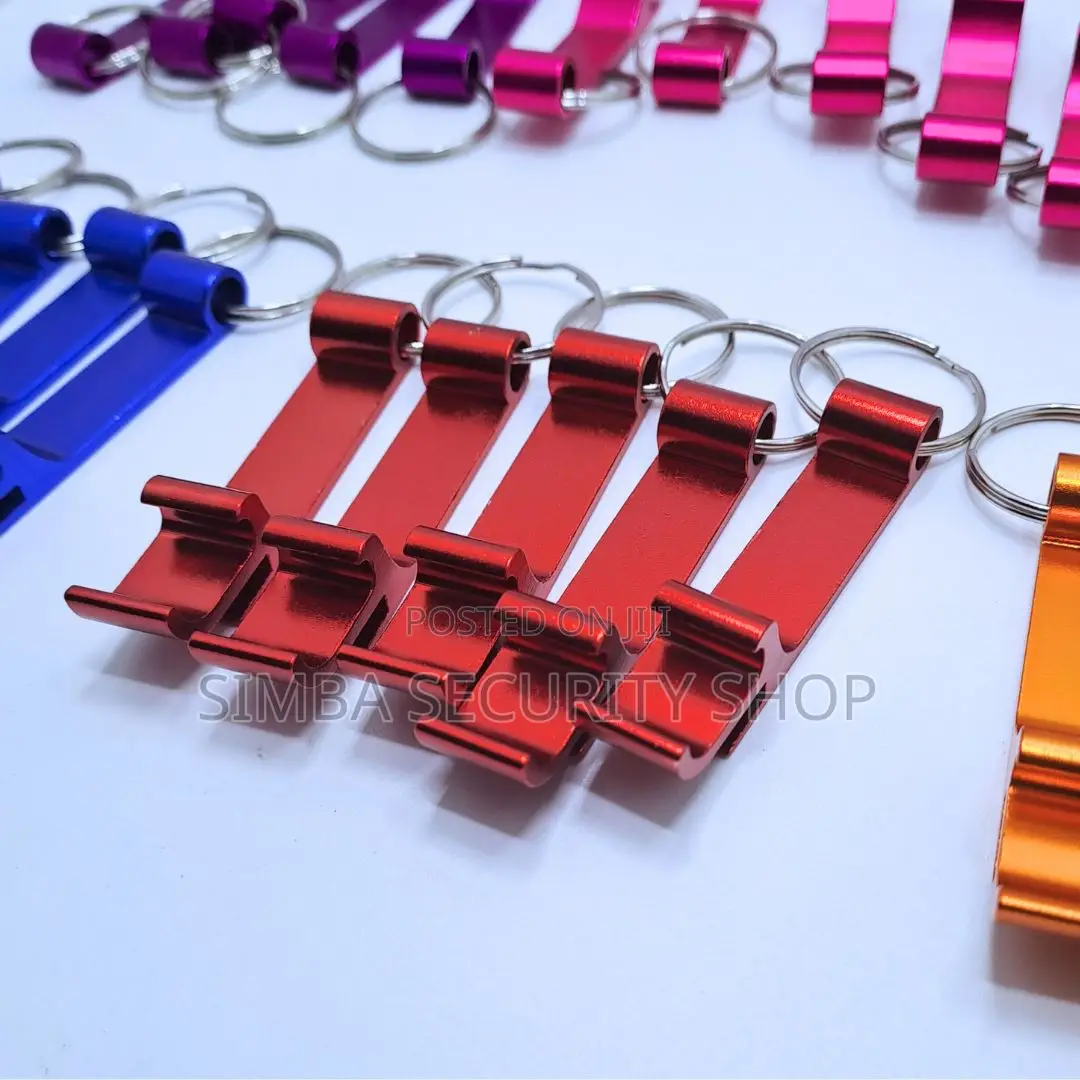 Red Metal Bottle Opener Key Chain Can Ring Holder Light Edc