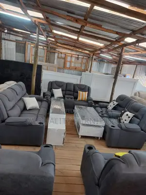 Dark Gray Semi Recliner Sofa Sets