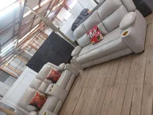 Gray 5 Seater Semi Recliner Sofa Sets