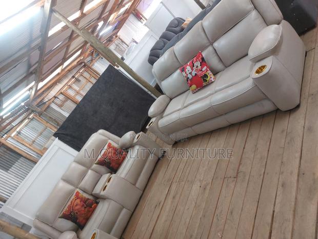Gray 5 Seater Semi Recliner Sofa Sets