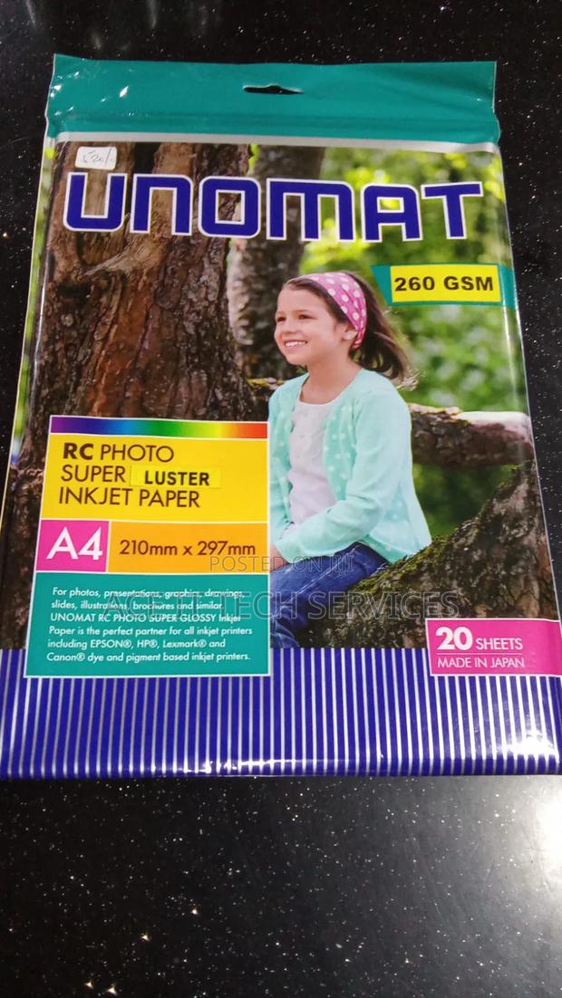 Unomat Rc Photo Super Luster Inkjet Paper A4 20 Sheets