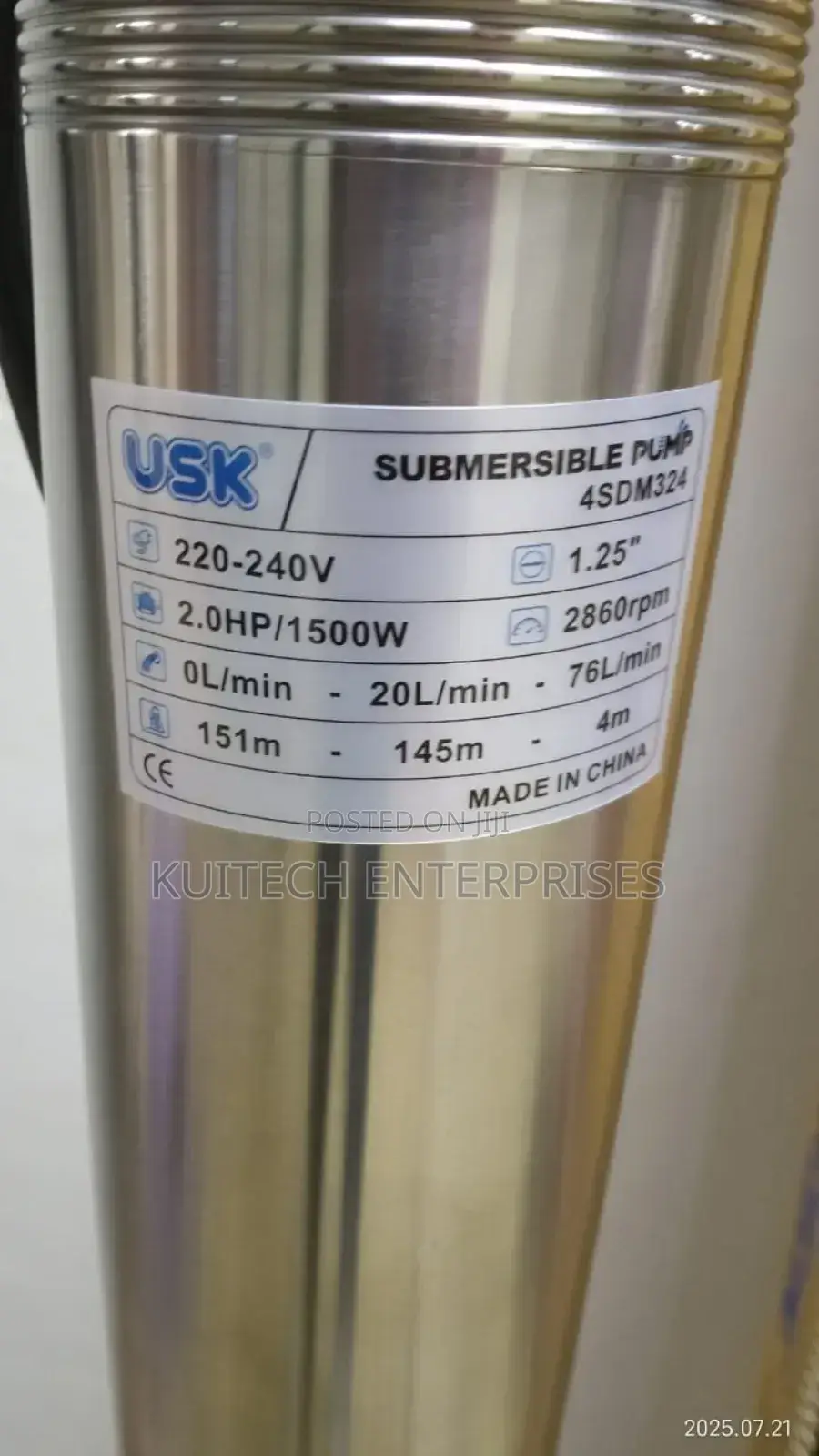 2hp Usk Submersible Pump/Electric Pump