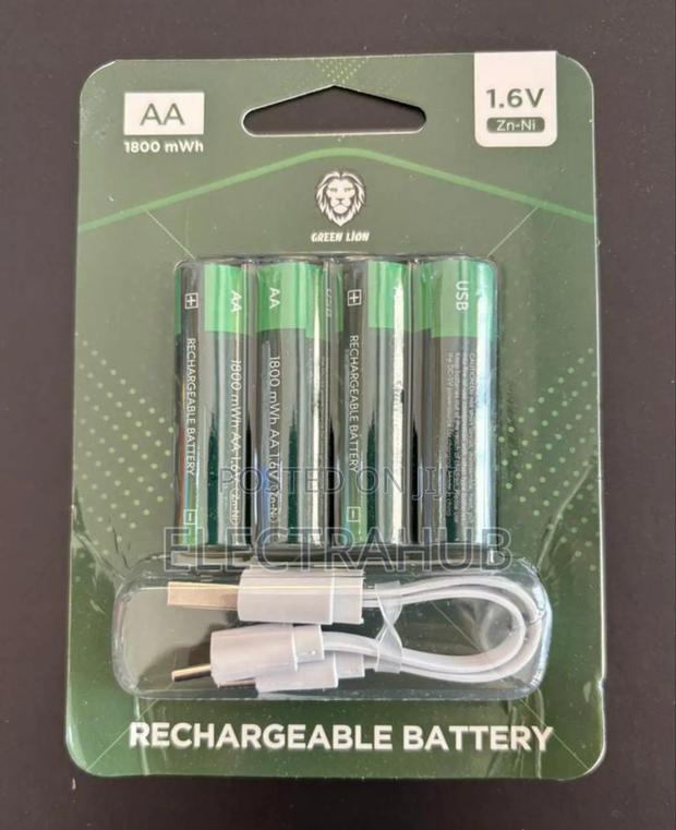 Green Lion Rechargable 4-Pack Batteries Aa Brand New Sealed