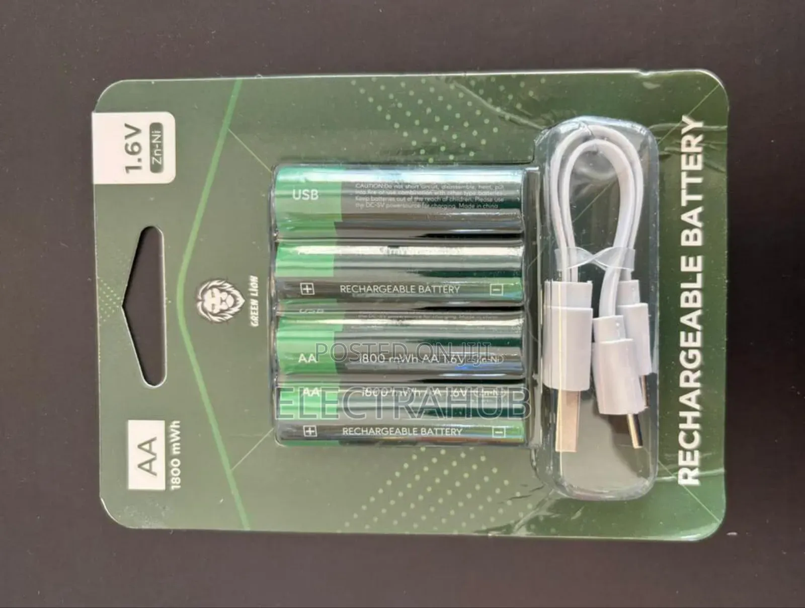 Green Lion Rechargable 4-Pack Batteries Aa Brand New Sealed