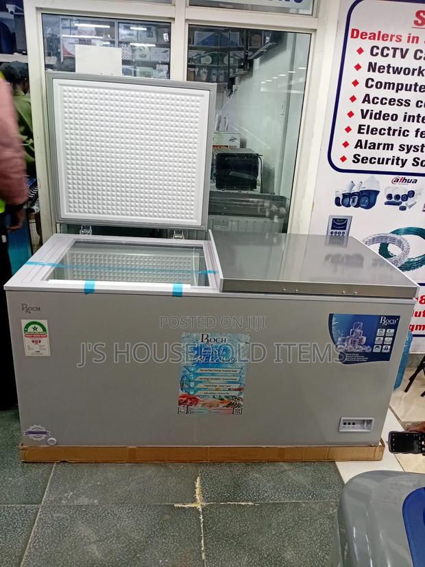 Roch 455-Litre Chest Freezer-Sliding Glass Cover + Lock Ke