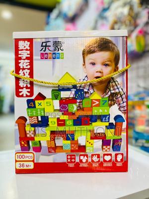 100 Pieces Wooden Colored Blocks - thumbnail 2