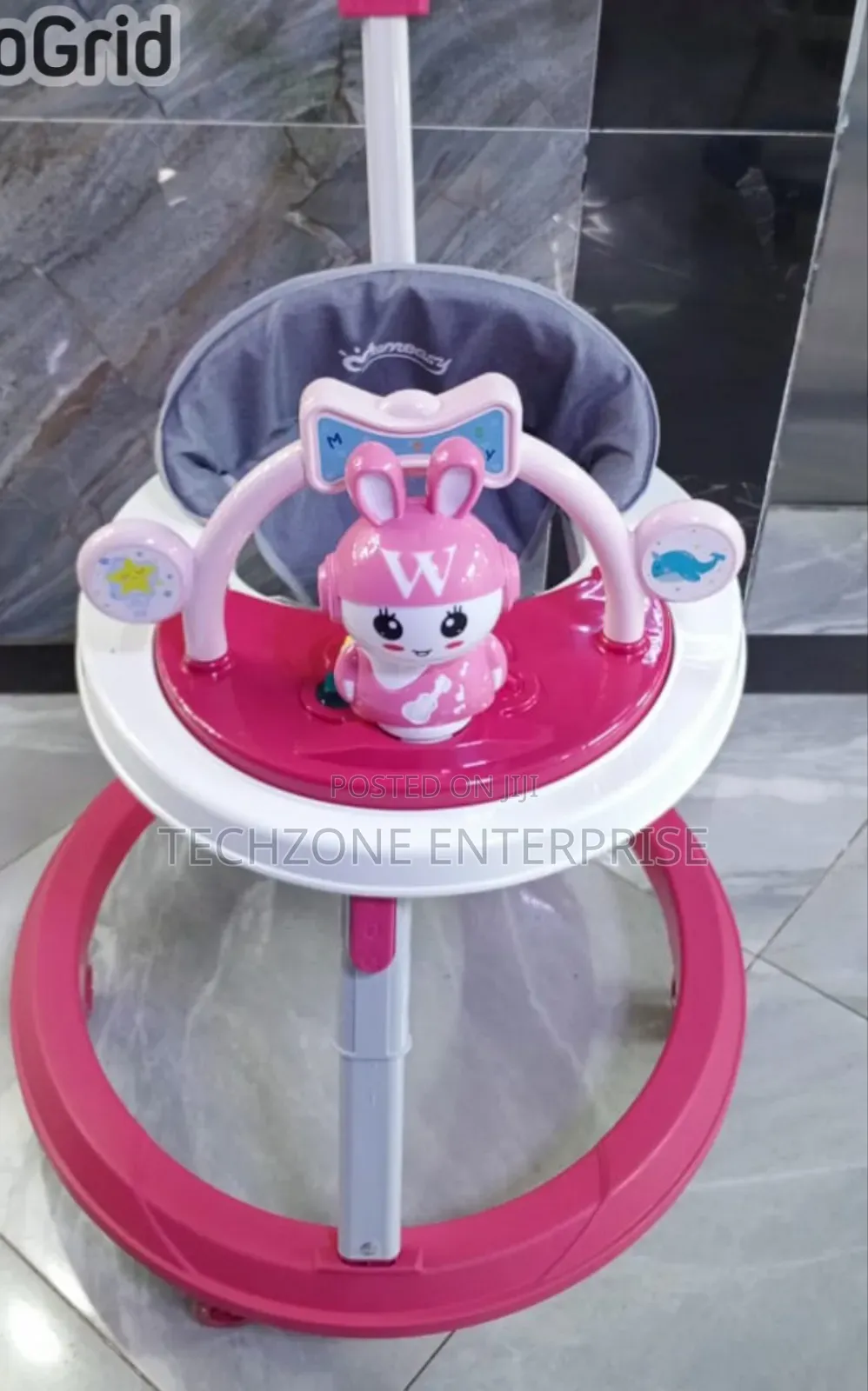 Adjustable Height Babywalker With Melodies With Push Handle,