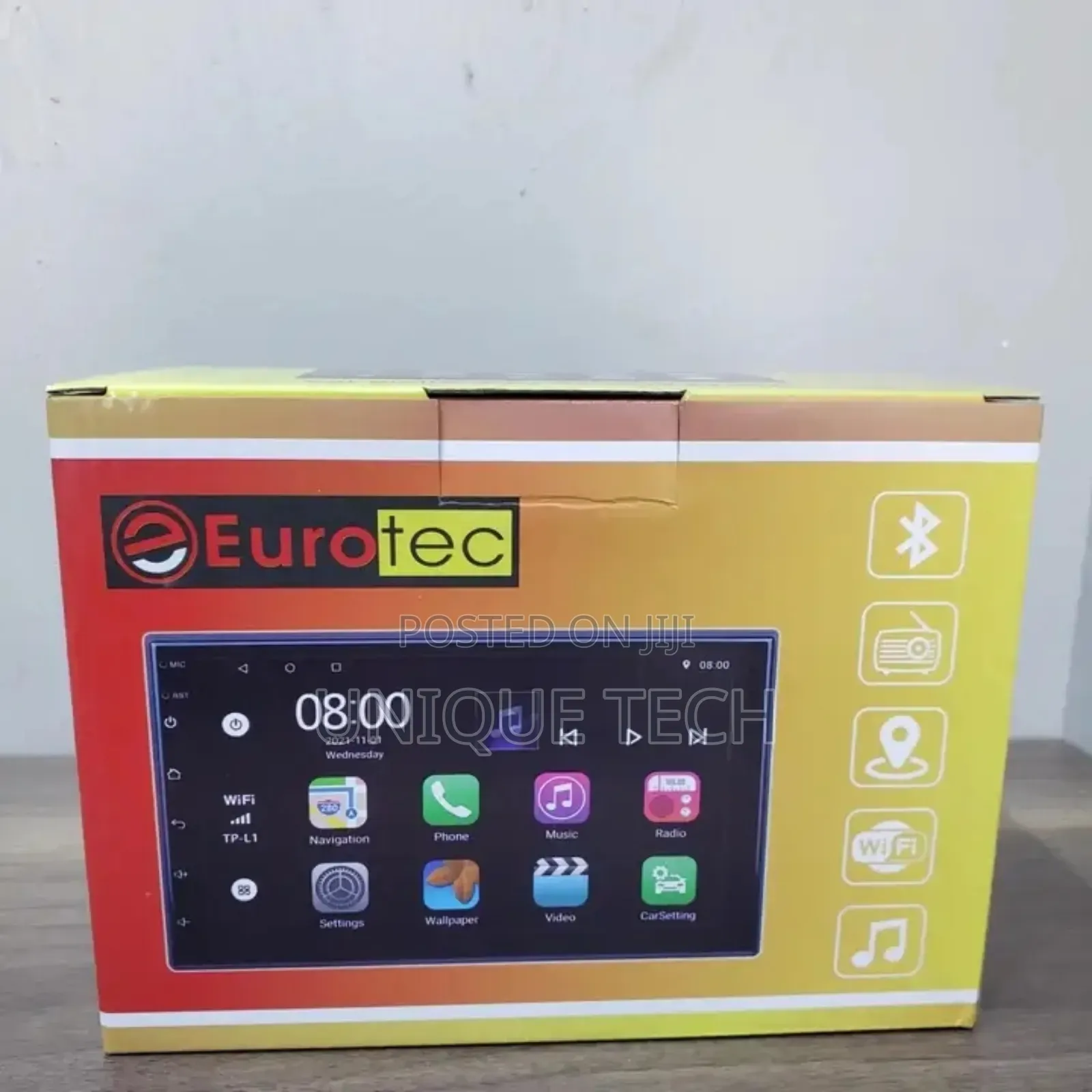 Eurotec Android Car Stereo – 8" Display, 2+32gb