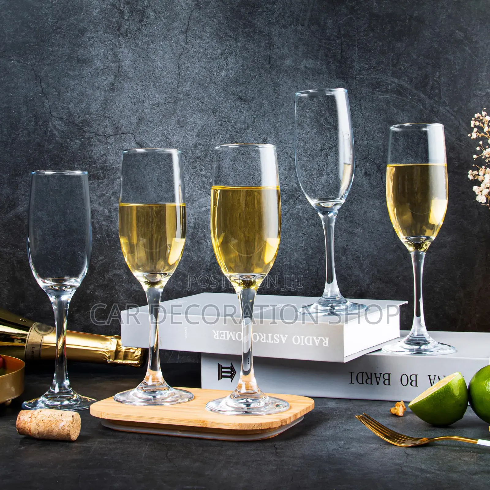 6pcs Champagne Flutes Glasses Set