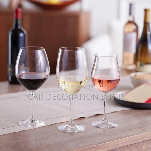 6pcs Long Thick Stem Wine Glasses