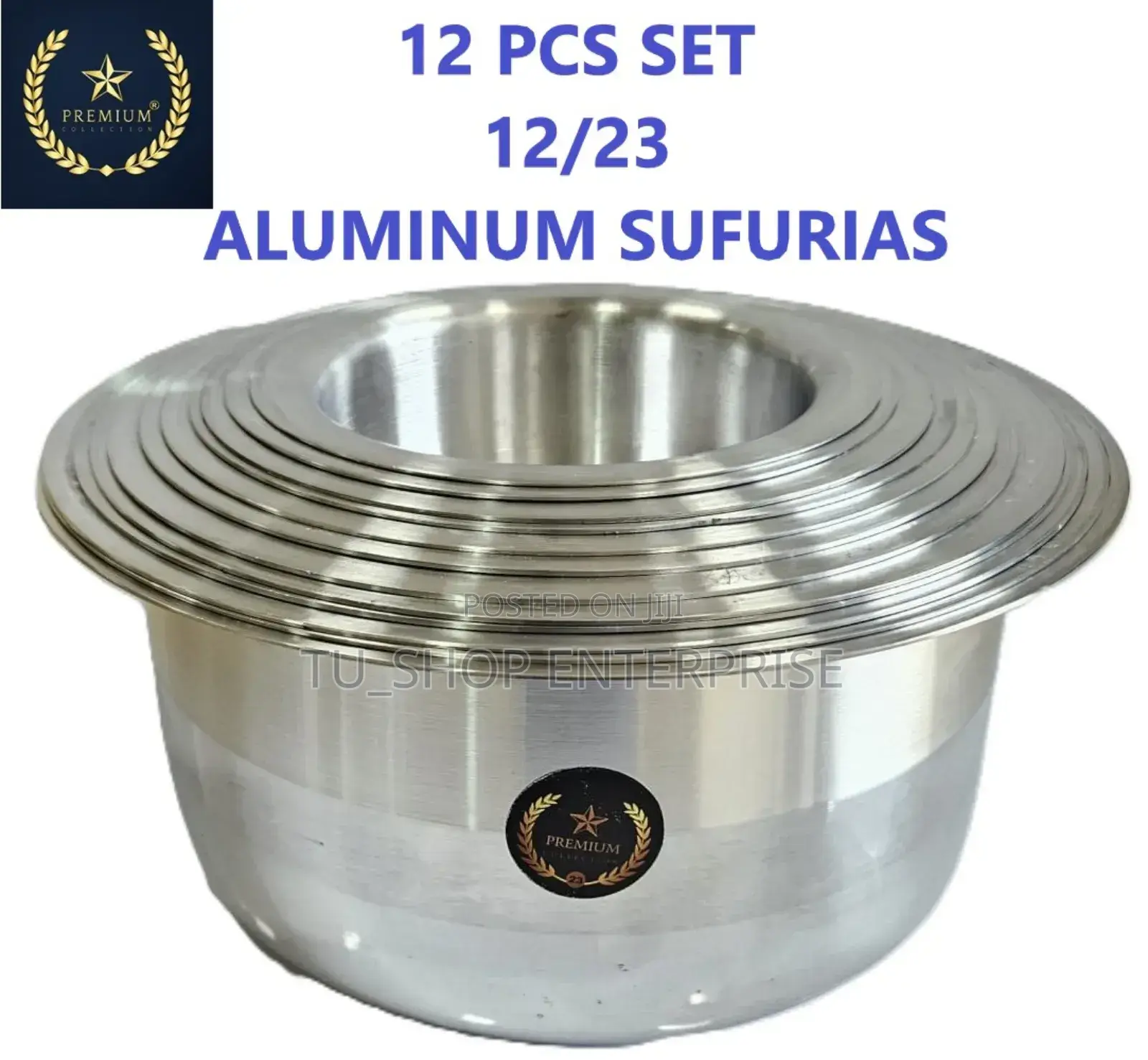 12pc Aluminium Sufuria 
Heavy