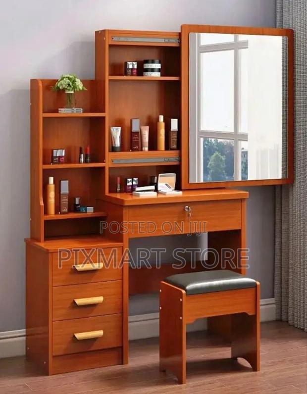 Dressing Table With Sliding Mirror -Brown - main view