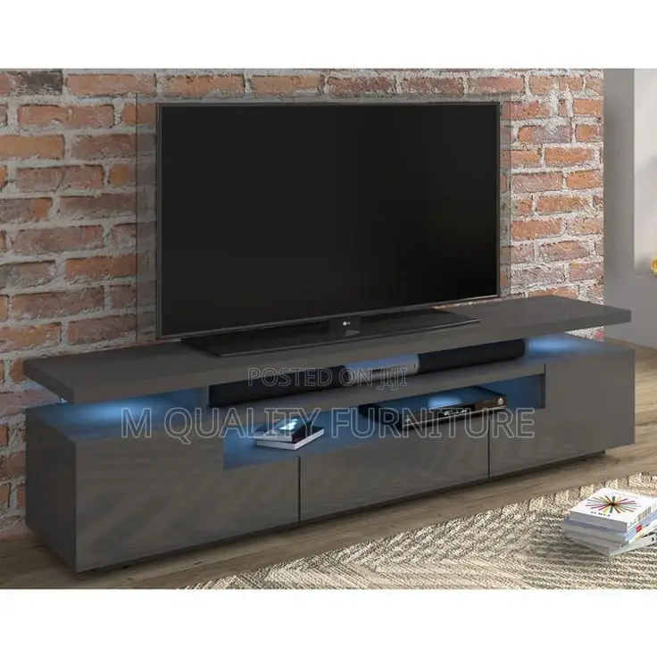 Gray Tv Stand With Lights