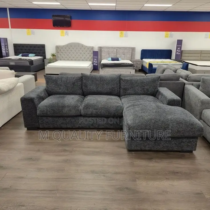 Gray Comfy 5 Seater Modern Sofa