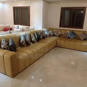 Brown 9 Seater Classic L Shaped Sofa