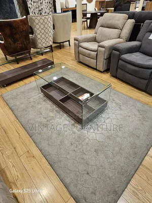 Bent Glass Coffee Table With Shelve