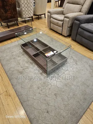 Bent Glass Coffee Table With Shelve