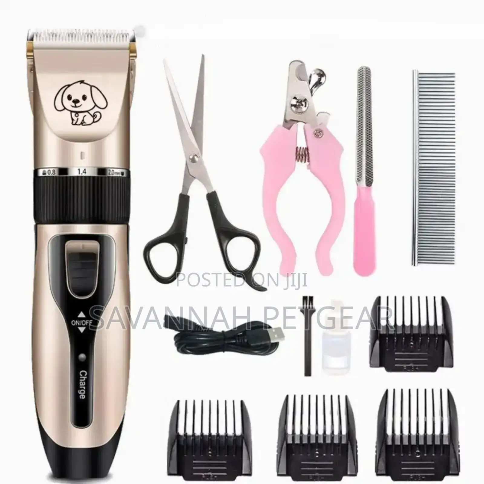 Heavy Duty Cordless Pet Hair Trimmer With Extra Accessories