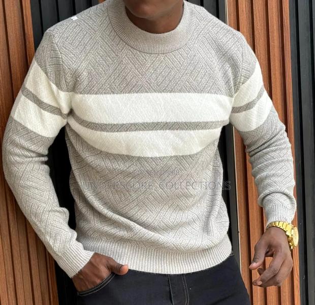 Beige Round Stripes Sweaters - thumbnail 2