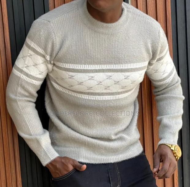 Beige Round Stripes Sweaters - thumbnail 3