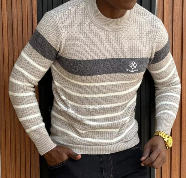 Beige Round Stripes Sweaters - thumbnail 11