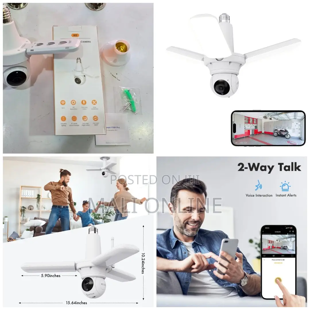 Smart 30w Led Garage Light With Wi-fi Security Camera 360°