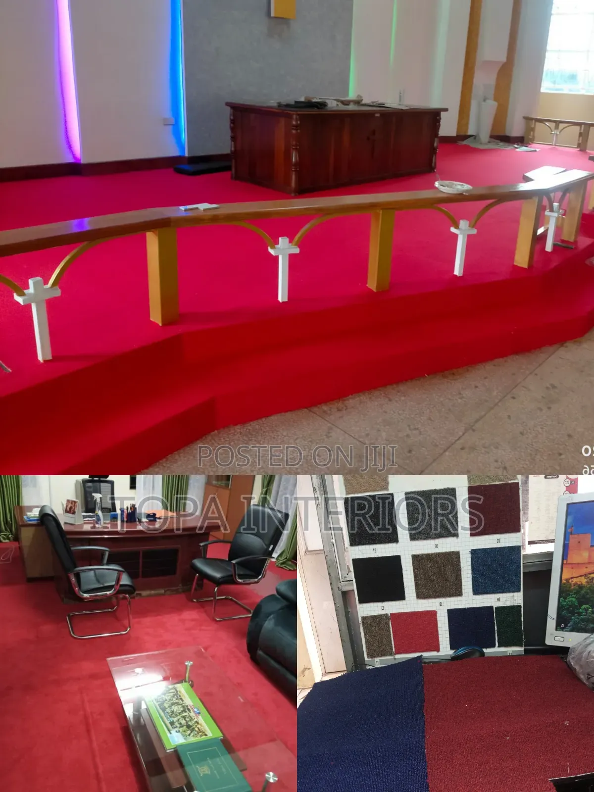 Pulpit Decoration and Red Flooring Carpets Supply and Fit