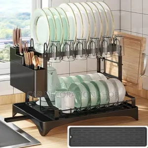 2tier Wash Up Dish Drainer Rack With Drip Tray