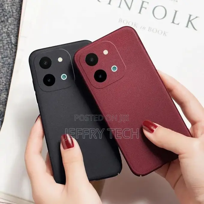 Vivo Y28 4g Matte Soft Silicone Back Cover Black Maroon