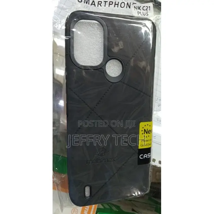Nokia C21 Plus, Black Leather Classy Fashion Cover Case./