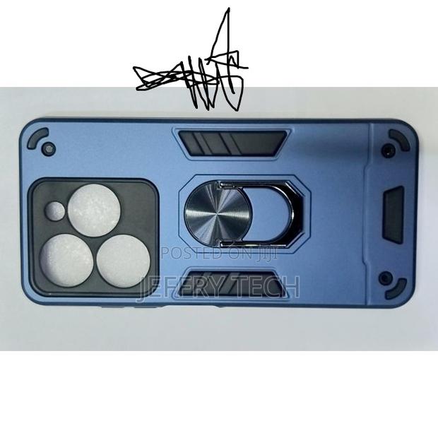 Infinix Smart 8 Armor Magnetic Ring Stand Cover Case _ Blue. - thumbnail 2