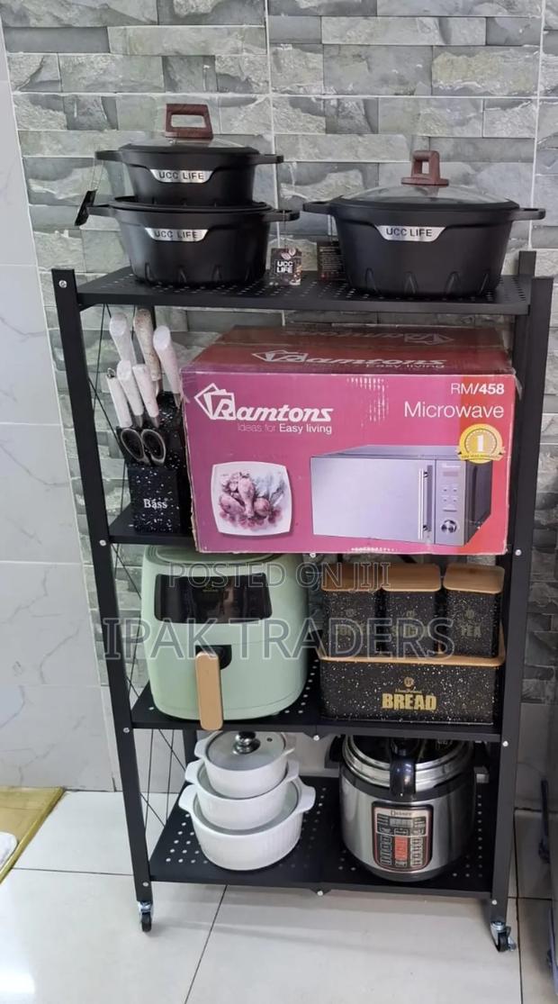 4-Tier Foldable Multipurpose Rack With Shelves