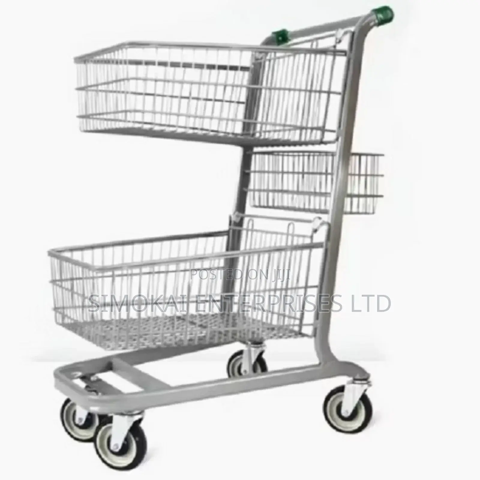 Shopping Trolley, Two Layer 650x520x1010mm, Max-150kg