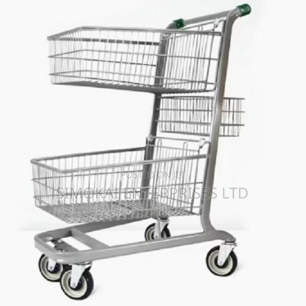 Shopping Trolley, Two Layer 650x520x1010mm, Max-150kg