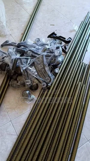 Antique Gold Strong Gauge Powder Coated Juakali Curtain Rods