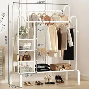 Heavy-Duty Clothes Rack With Wheels