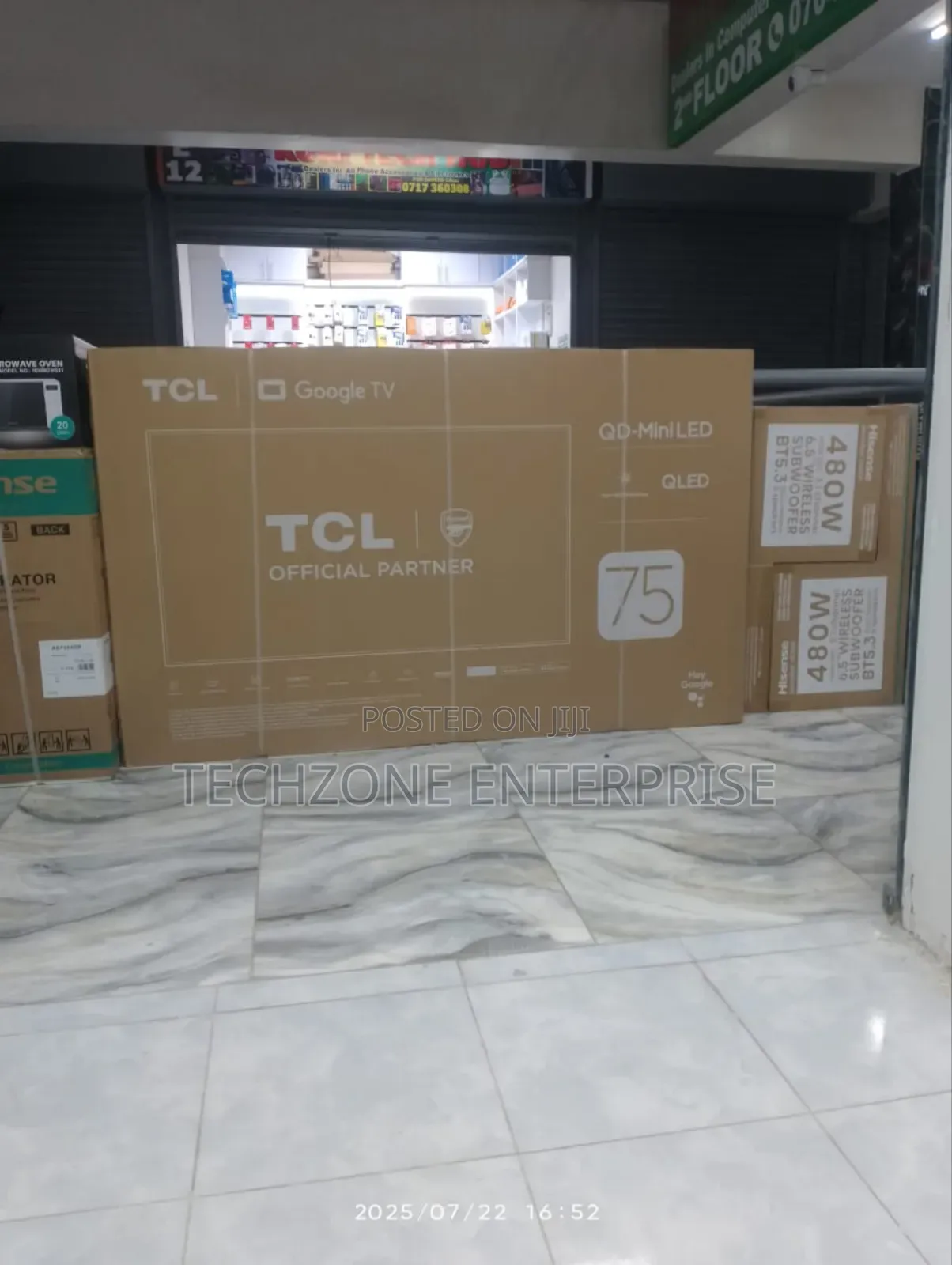 TCL 75′′ 75c755 Qd-Mini Led Qpro Google Flameless Tv