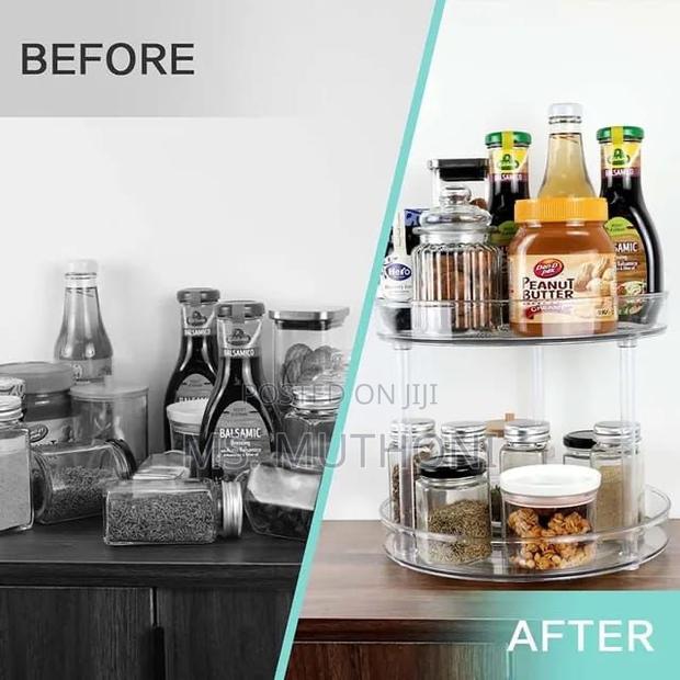 2 Layer 360 Rotation Cabinet Turntable Organizer/Lazy Susan* - thumbnail 4