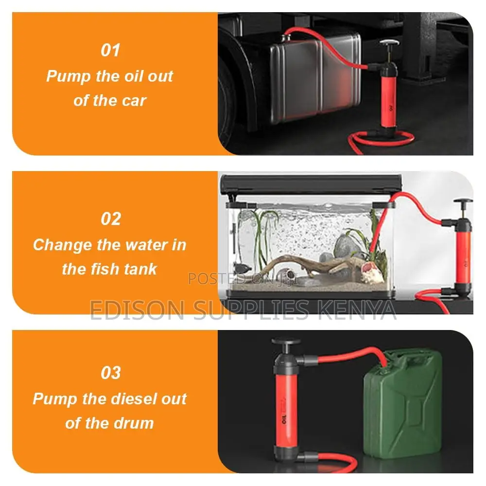 Oil Siphon Pump Fuel Fluids Transfer Car Multi Use Bike Pump