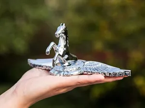 Horse Emblem Hood Ornament Stallion Flying 3d Metal Decals