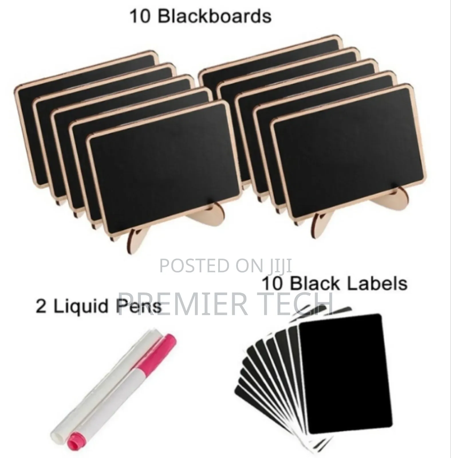 Food Label Black Bamboo Board(10brds,10 Labels+ 2pens)