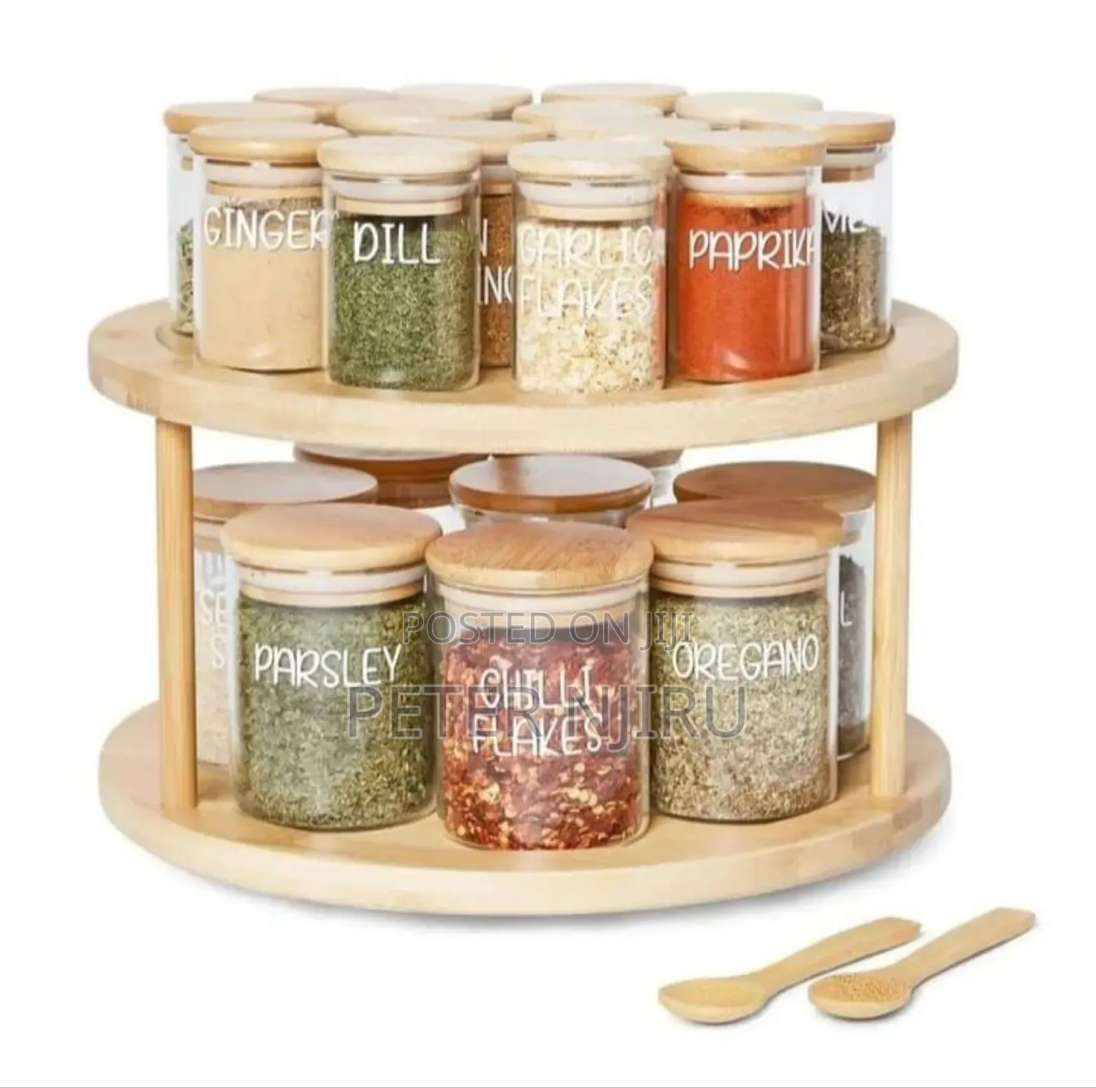 Restocked !! Rotating Bamboo Spice Rack