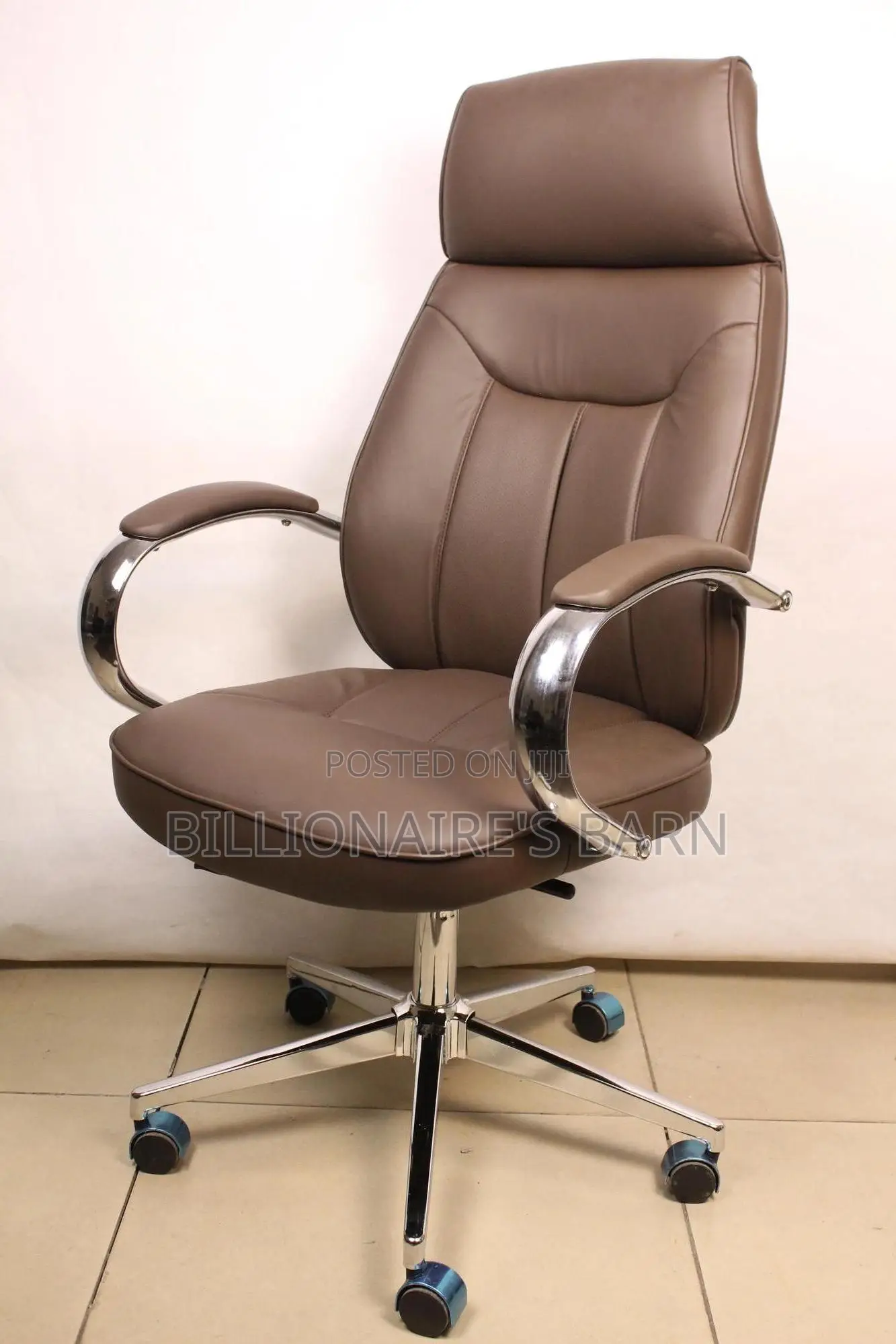 Office Chair: Classic Brown Leather Office Leather Chair